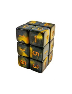 12x D6 16mm Dés de Jeu - Ambre Marbre