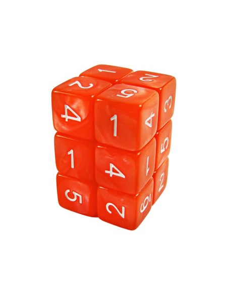 12x D6 16mm Dés de Jeu - Orange