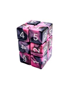 12x D6 16mm Dés de Jeu - Rose Marbre
