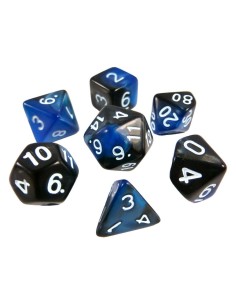 7x Mix 16mm Dés de Jeu - Bleu Marbre
