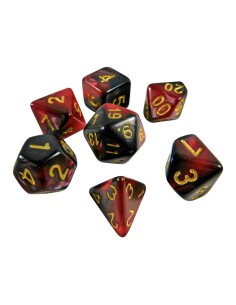 7x Mix 16mm Dés de Jeu - Rouge Marbre
