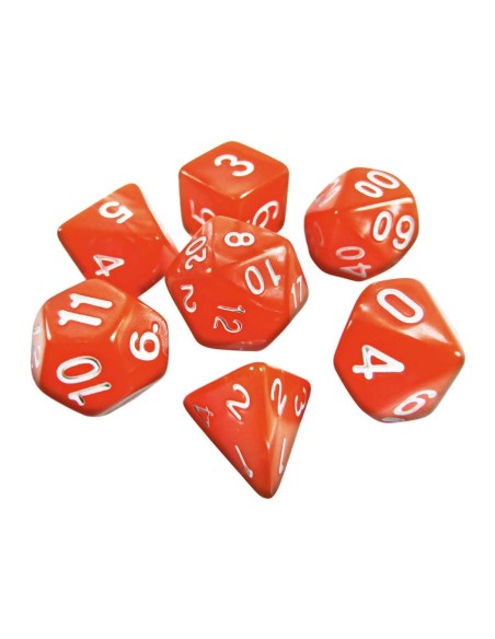 7x Mix 16mm Dés de Jeu - Orange