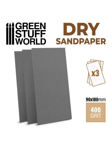 Papier de verre 180x90mm - DRY - Grain 400