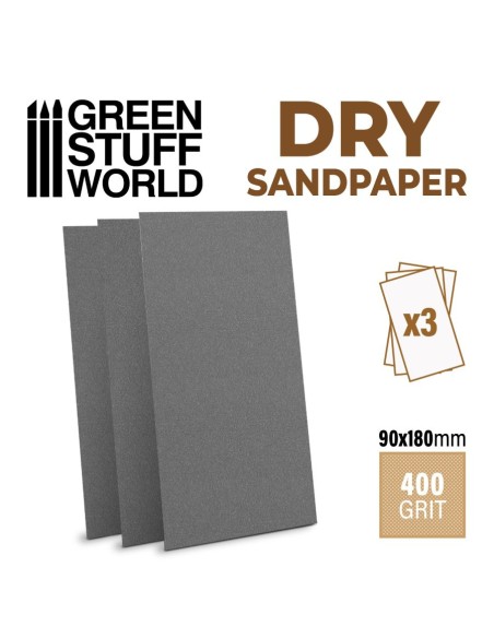 Papier de verre 180x90mm - DRY - Grain 400