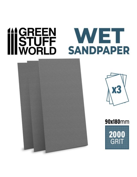 Papier de verre humide et waterproof 180x90mm - Grain 2000