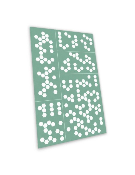 Pochoirs auto-adhésifs - Camouflage hexagonal