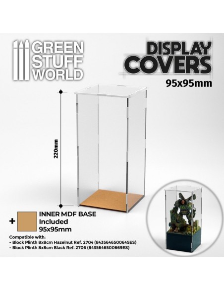 Vitrine ouverte 95x95mm (22cm de haut)