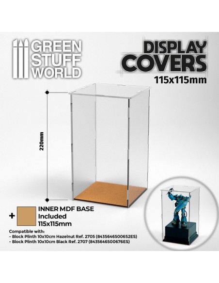 Vitrine ouverte 115x115mm (22cm de haut)