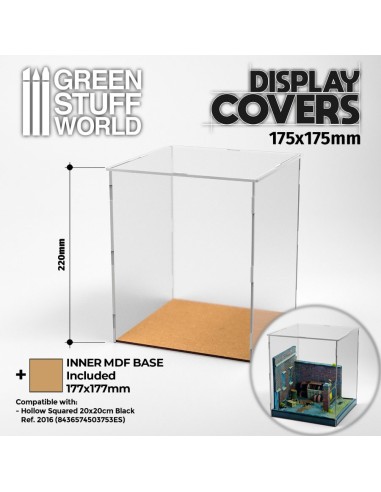 Vitrine ouverte 175x175mm (22cm de haut)