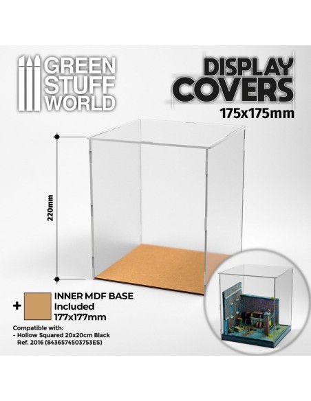 Vitrine ouverte 175x175mm (22cm de haut)