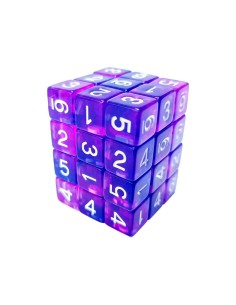 36x D6 12mm Dés de Jeu - BleuLilas Transparent
