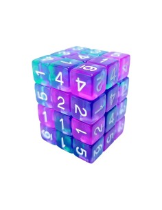 36x D6 12mm Dés de Jeu - TurquoiseLilas Transparent