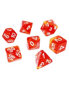 7x Mix 16mm Dés de Jeu - RougeJaune Transparent