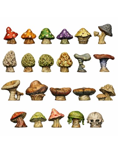 SET IMPRIME EN 3D - CHAMPIGNONS EPAIS