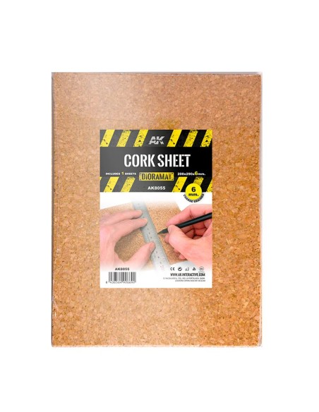 CORK SHEETS - COARSE GRAINED  LAMINAS CORCHO - GRANO GRUESO - 200 x 290 x 6mm (1 SHEETSLAMINAS)