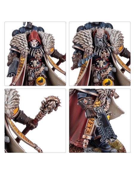 Prêtre Loup Space Wolves — variantes de tête, dague rituelle, pistolet et crozius
