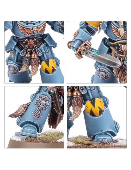 Terminators Gardes Loups Space Wolves — détails des armures, talismans et épée