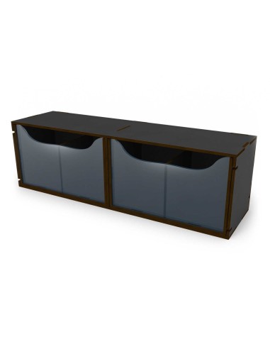 Green Stuff World Présentoir horizontal noir compact avec 2 tiroirs doubles