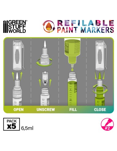 Stylos-feutres rechargeables taille 2 – Lot de 5