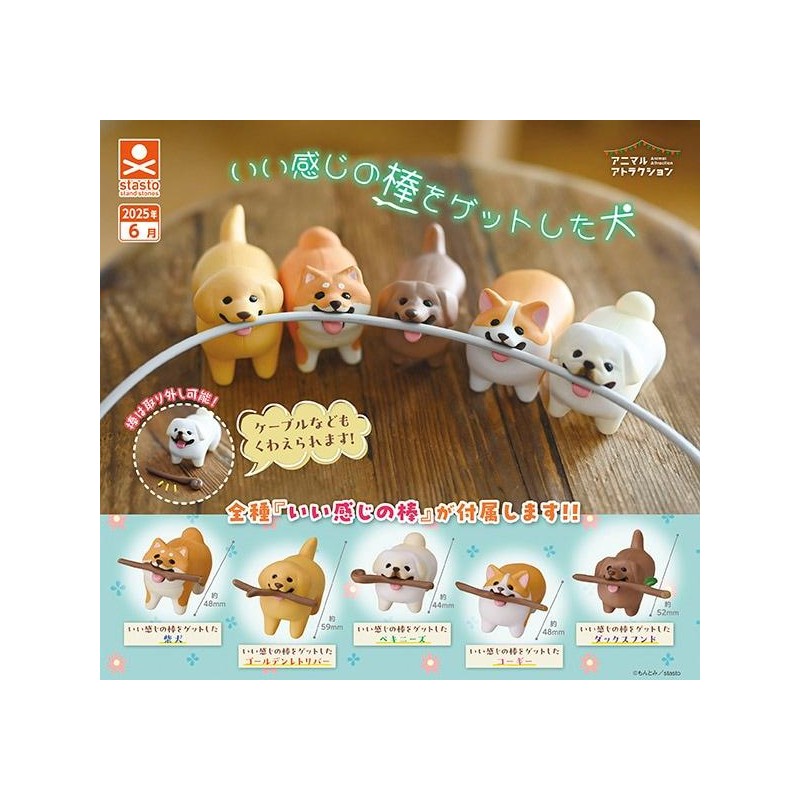 GASHAPON - Dogs with Sticks (Lot de 40 Capsule 58mm)