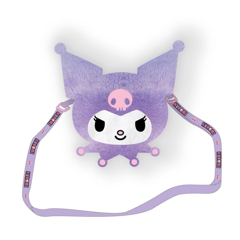 KUROMI - Head - Sac à Bandoulière Peluche - 17x14x4cm