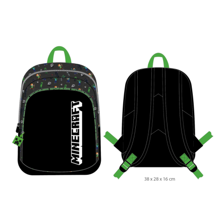 MINECRAFT - Sac à Dos 2 Compartiments '38x28x16cm'