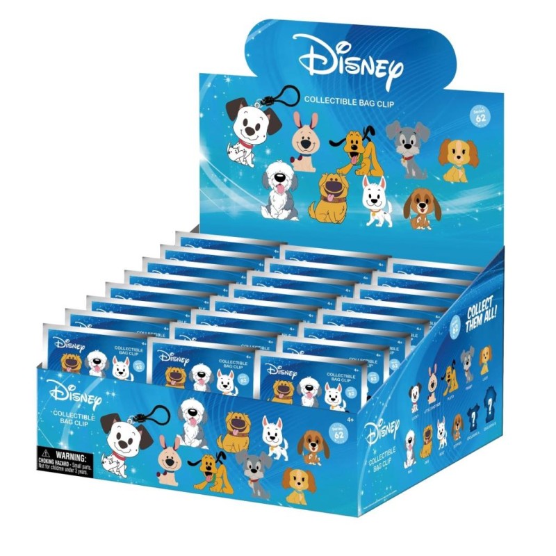 DISNEY DOGS - Series 1 - 3D Foam Bag Clip (Display 24 Pcs)