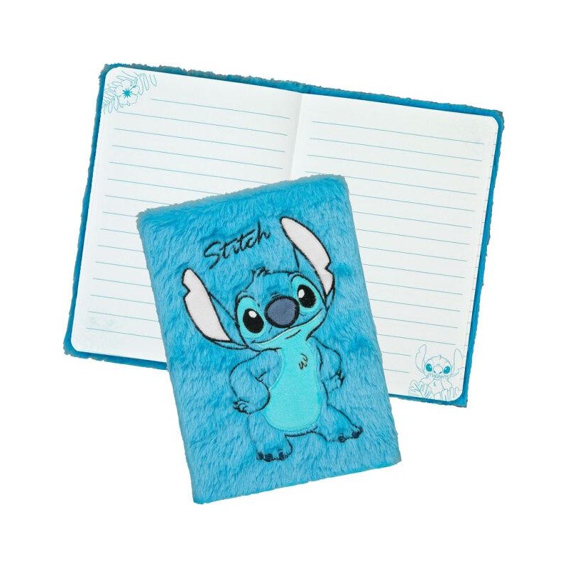 STITCH - Bleu - Notebook A5 Fourrure