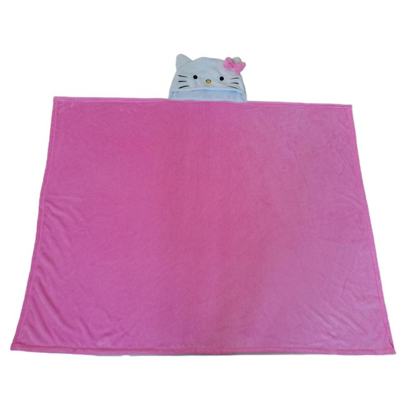 HELLO KITTY - Pink - Plaid Coral à Capuche 3D '120X150cm'