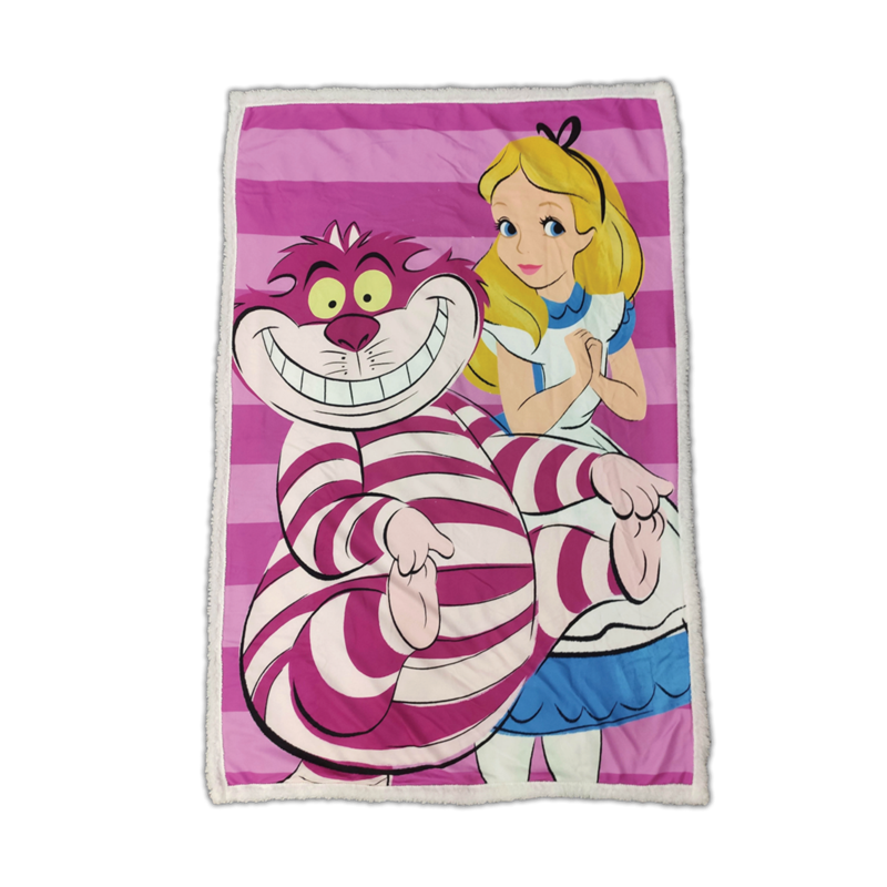 ALICE & Chat du Cheshire - Plaid Premium '100X150cm'