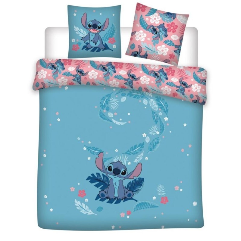 LILO & STITCH - Parure de lit 240x220cm + 2x65x65cm - Stitch assis