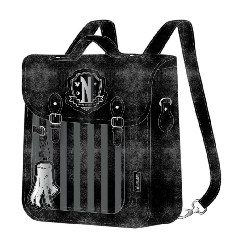 MERCREDI - Nevermore - Sac à Dos Rétro Convertible '22,5x 22,5 x 7cm'