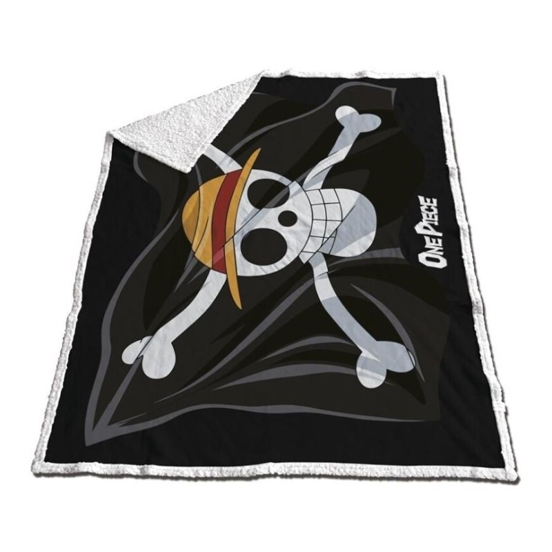 ONE PIECE - Couverture Sherpa 130x170cm - Equipage Chapeau de paille