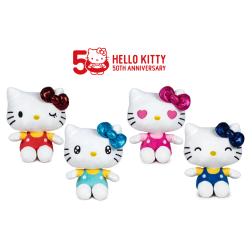 HELLO KITTY - Assortiment de 12 Peluches - 4 Modèles - 16cm