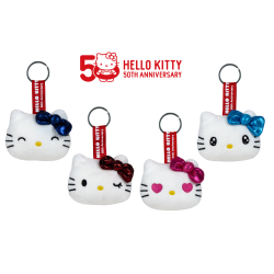 HELLO KITTY - Assortiment de 24 Porte-Clés Peluches - 4 modèles - 7cm