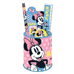 MINNIE - Set de Papeterie + Pot à Crayon - 7pc.