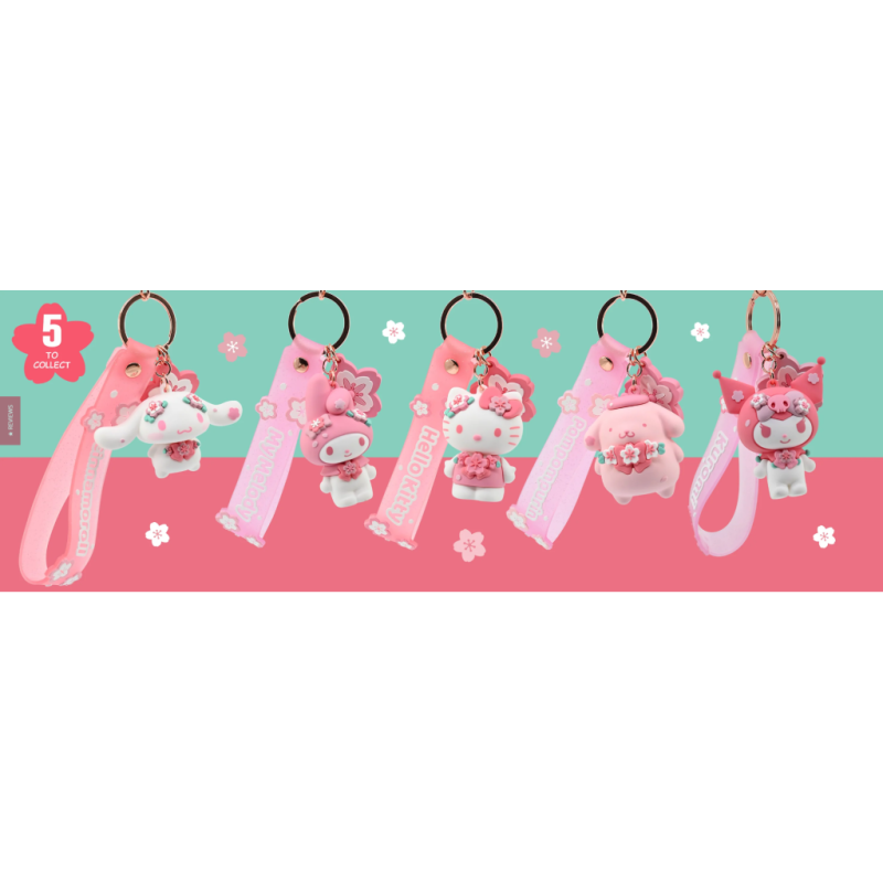 HELLO KITTY - Sakura Series - Assortiment 12 Porte-Clés 15.5cm