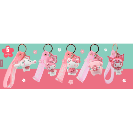 HELLO KITTY - Sakura Series - Assortiment 12 Porte-Clés 15.5cm