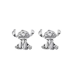 STITCH - Silver - 1 Paire de Clous d'Oreilles - Laiton Plaqué Argent