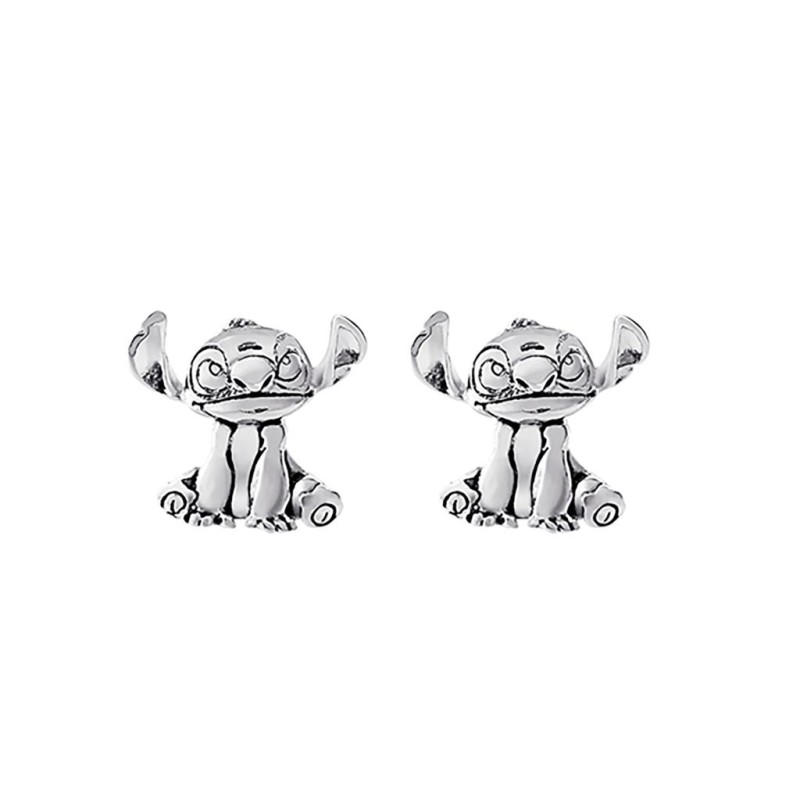 STITCH - Silver - 1 Paire de Clous d'Oreilles - Laiton Plaqué Argent