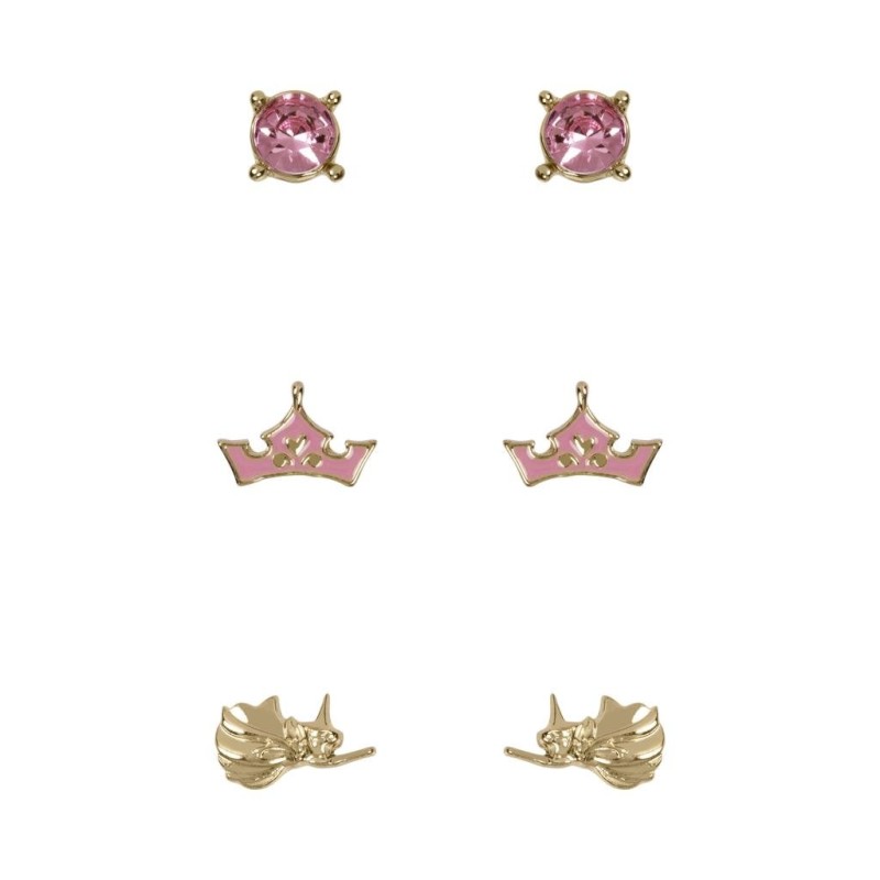LA BELLE AU BOIS DORMANT - 3 Paires de Clous d'Oreilles
