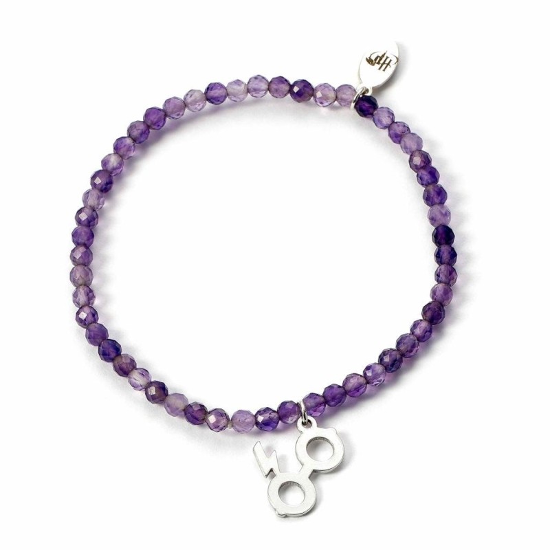 HARRY POTTER - Eclair & Lunettes - Charme en Argent & Bracelet Perles