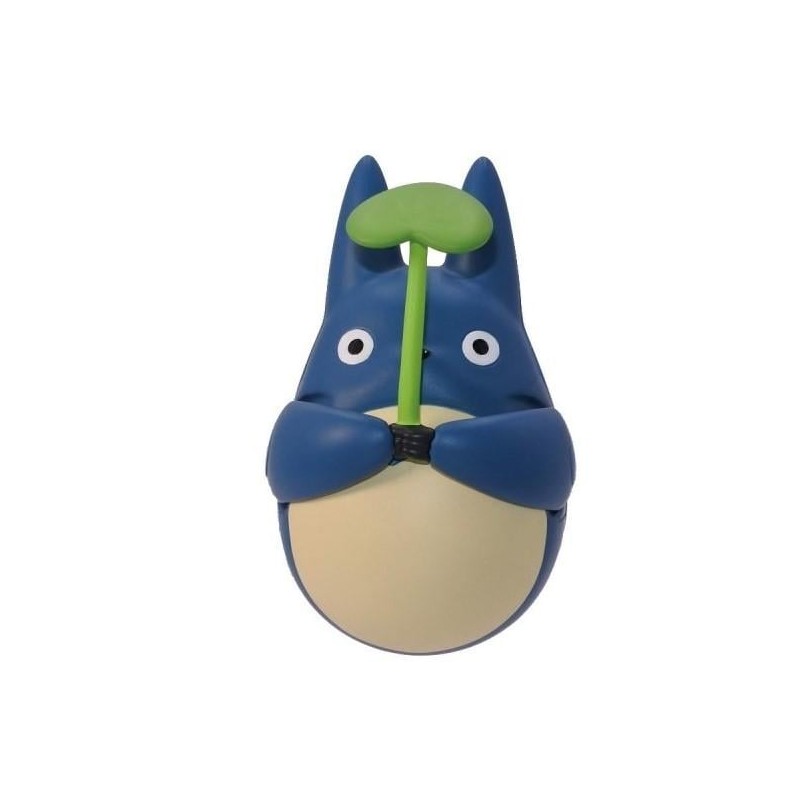 MON VOISIN TOTORO - Totoro Bleu avec feuille - Figurine Culbuto 5.8cm
