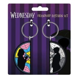 MERCREDI - 2 Pack Porte-Clés Caoutchouc - Wednesday Enid Window