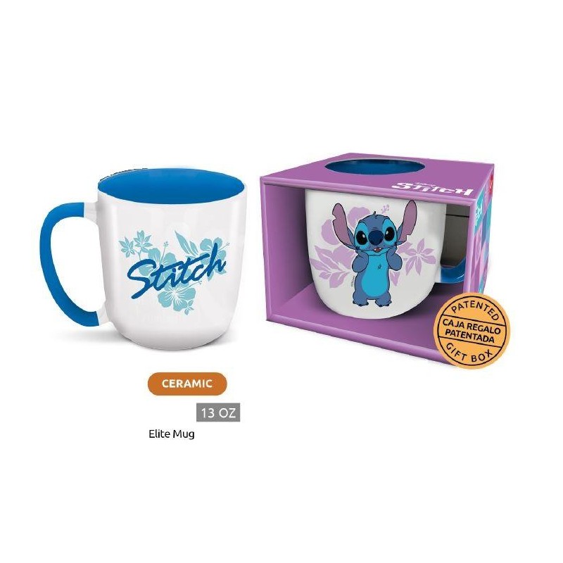STITCH - Flower - Mug Elite Intérieur Coloré - 384ml