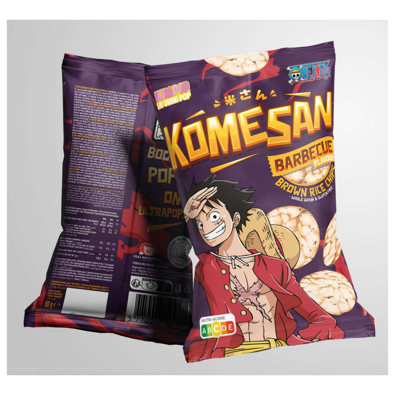 ONE PIECE - Komesan 'Chips De Riz' - Luffy - 60g - Barbecue