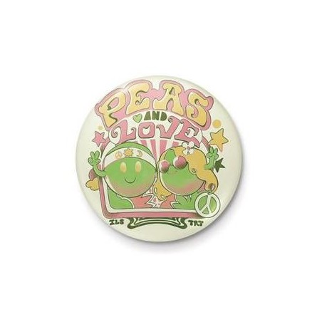 ILUSTRATA - Peas and Love - Button Badge 25mm