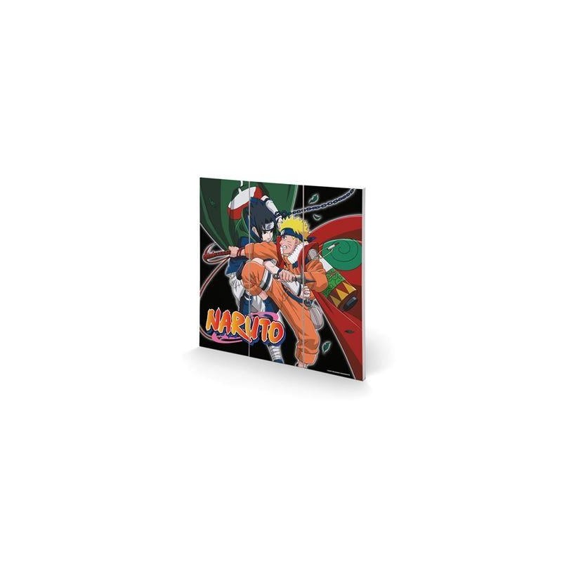 NARUTO - Training to Surpass the Other - Impression sur bois 30X30cm