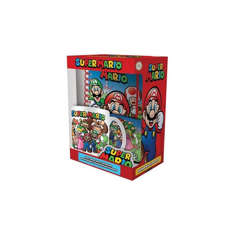 SUPER MARIO - Bumper - Mug, sous verre, Porte-clé & Carnet