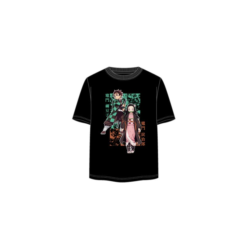 DEMON SLAYER - Tanjiro & Nezuko - T-Shirt Unisex Noir (XL)